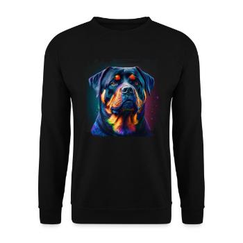 Hunde Spruch Rottweiler Design für Hundeliebhaber - Unisex Pullover - Schwarz - Vorne - Alina (178cm) & Michal (187cm)