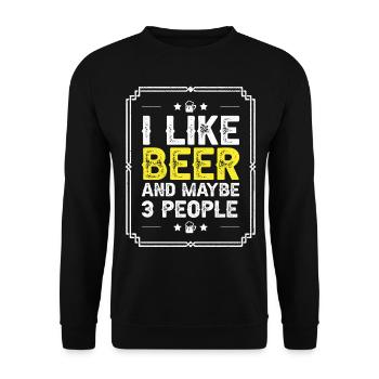 Bière Amateurs de bière buvant de l’alcool - Sweat-shirt Unisexe - noir - Devant - Alina (178cm) & Michal (187cm)
