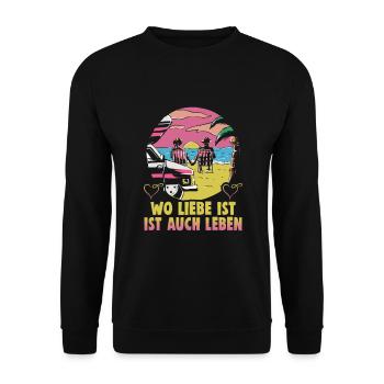 Valentinstag Geschenke Liebhaber Und Paare Designs - Unisex Pullover - Schwarz - Vorne - Alina (178cm) & Michal (187cm)