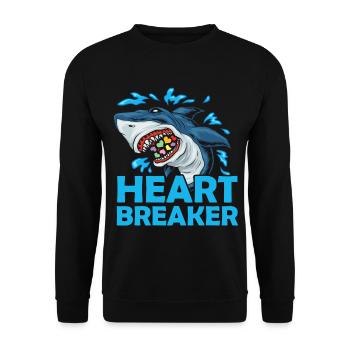 Heartbreaker Shark Anti-Saint-Valentin Célébration en solo - Sweat-shirt Unisexe - noir - Devant - Alina (178cm) & Michal (187cm)