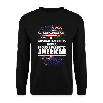 Born Australian Australia American USA Citizenship - Unisex Sweatshirt - black - Front - Alina (178cm) & Michal (187cm)
