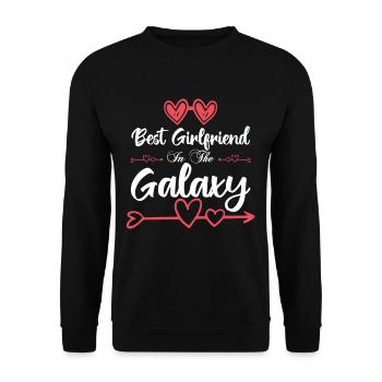 Best Girlfriend In the galaxy. La meilleur copine. - Sweat-shirt Unisexe - noir - Devant - Alina (178cm) & Michal (187cm)