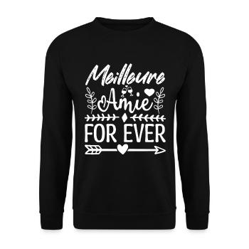 Meilleure Amie for ever. Cadeau Saint Valentin. - Sweat-shirt Unisexe - noir - Devant - Alina (178cm) & Michal (187cm)