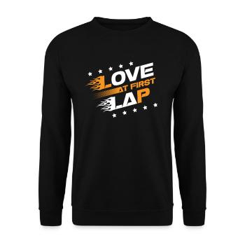 Love for the first lap car race - Unisex Sweatshirt - black - Front - Alina (178cm) & Michal (187cm)