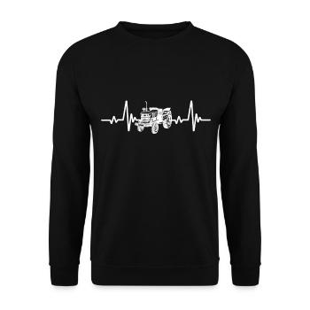 Heartbeat Tracteur Ferme Agriculture - Sweat-shirt Unisexe - noir - Devant - Alina (178cm) & Michal (187cm)