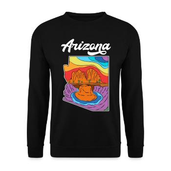 Arizona Vintage Retro Outdoor - Unisex Sweatshirt - black - Front - Alina (178cm) & Michal (187cm)
