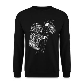 Sloth Maori Polynesian Tattoo - Unisex Sweatshirt - black - Front - Alina (178cm) & Michal (187cm)