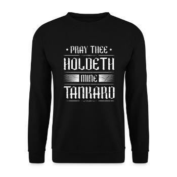 Pray Thee Holdeth Mine Jug Medieval Ren - Unisex Sweatshirt - black - Front - Alina (178cm) & Michal (187cm)