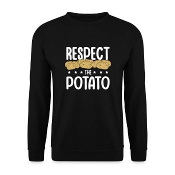 Respect the vegetarian fries of the - Unisex Sweatshirt - black - Front - Alina (178cm) & Michal (187cm)