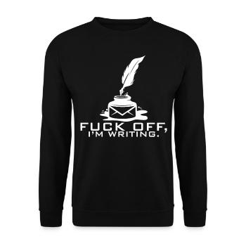Schreiben Neuheit für Schriftsteller - Unisex Pullover - Schwarz - Vorne - Alina (178cm) & Michal (187cm)
