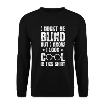 Braille-Schrift Blinde Blindheit Bewusstsein - Unisex Pullover - Schwarz - Vorne - Alina (178cm) & Michal (187cm)