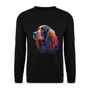 Chien Dicton Cocker Spaniel pour les amoureux des chiens - Sweat-shirt Unisexe - noir - Devant - Alina (178cm) & Michal (187cm)