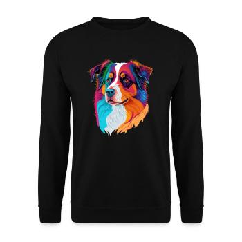Hunde Australian Shepherd Hundeliebhaber Aussie - Unisex Pullover - Schwarz - Vorne - Alina (178cm) & Michal (187cm)
