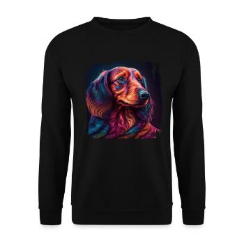 Hunde Spruch Dachshund Design für Hundeliebhaber - Unisex Pullover - Schwarz - Vorne - Alina (178cm) & Michal (187cm)