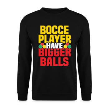 Boccia Petanque Boule Bocciaspieler Lyonnais - Unisex Pullover - Schwarz - Vorne - Alina (178cm) & Michal (187cm)