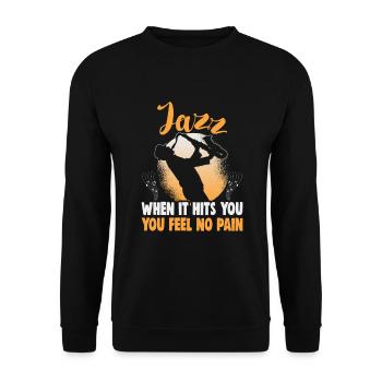 Jazz Musik Orchester Musiker - Unisex Pullover - Schwarz - Vorne - Alina (178cm) & Michal (187cm)