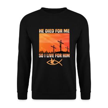 Christian Quotes Designs for Believing Christians - Unisex Sweatshirt - black - Front - Alina (178cm) & Michal (187cm)