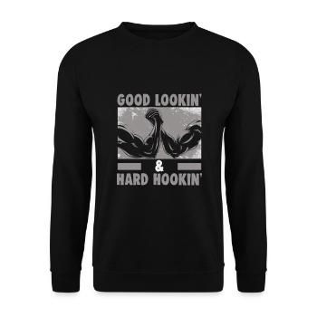 Arm Wrestler Design Armdrücken Arm Wrestling - Unisex Sweatshirt - black - Front - Alina (178cm) & Michal (187cm)