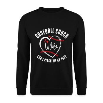 Baseball-Trainerin Ehefrau Berufstätige Mutter - Unisex Pullover - Schwarz - Vorne - Alina (178cm) & Michal (187cm)