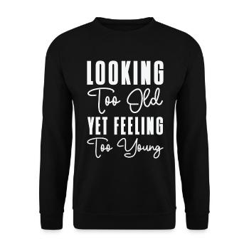 Junge Großeltern Vintage Typografie Retro Alte - Unisex Pullover - Schwarz - Vorne - Alina (178cm) & Michal (187cm)