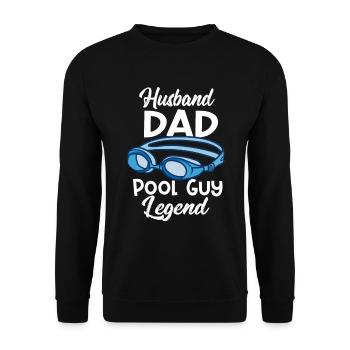 Mari Papa Piscine Guy Légende Nageurs - Sweat-shirt Unisexe - noir - Devant - Alina (178cm) & Michal (187cm)