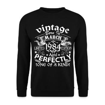 March 1984| anniversary 1984 Vintage Mars - Unisex Sweatshirt - black - Front - Alina (178cm) & Michal (187cm)