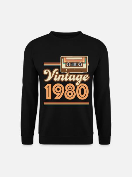 1980 Jahrgang Baujahr Vintage - Unisex Pullover - Schwarz