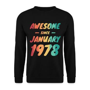 Né en 1978 Année de naissance Date de naissance - Sweat-shirt Unisexe - noir - Devant - Alina (178cm) & Michal (187cm)