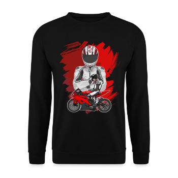 Motorcycle Lifestyle / Motorcycle / Motorcycle biker - Unisex Sweatshirt - black - Front - Alina (178cm) & Michal (187cm)
