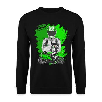 Motorcycle Lifestyle / Motorcycle / Motorcycle biker - Unisex Sweatshirt - black - Front - Alina (178cm) & Michal (187cm)