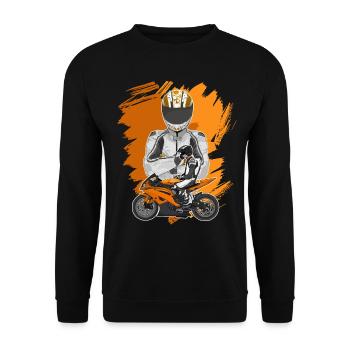 Motorcycle Lifestyle / Motorcycle / Motorcycle biker - Unisex Sweatshirt - black - Front - Alina (178cm) & Michal (187cm)