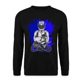Motorcycle Lifestyle / Motorcycle / Motorcycle biker - Unisex Sweatshirt - black - Front - Alina (178cm) & Michal (187cm)