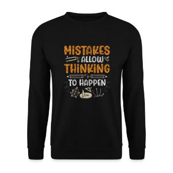 Mistakes let thinking happen Math teachers - Unisex Sweatshirt - black - Front - Alina (178cm) & Michal (187cm)