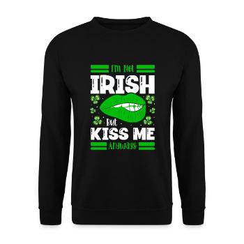 Je ne suis pas irlandais, mais embrassez-moi quand même. - Sweat-shirt Unisexe - noir - Devant - Alina (178cm) & Michal (187cm)