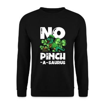 No Pinchasaurus Dinosaur-Irish St. - Unisex Sweatshirt - black - Front - Alina (178cm) & Michal (187cm)