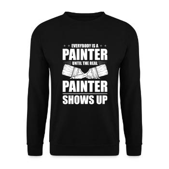 Until the real painter appears - Unisex Sweatshirt - black - Front - Alina (178cm) & Michal (187cm)