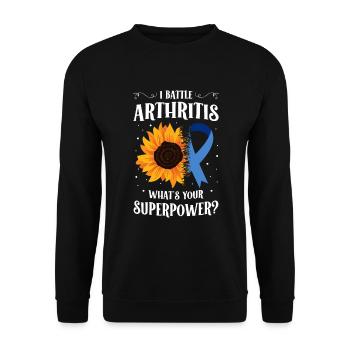 Je lutte contre l’arthrite, qui est son superpouvoir - Sweat-shirt Unisexe - noir - Devant - Alina (178cm) & Michal (187cm)
