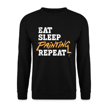Manger Sommeil Peinture Répéter le travail - Sweat-shirt Unisexe - noir - Devant - Alina (178cm) & Michal (187cm)
