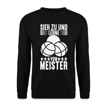 Boule Boulespieler - Unisex Pullover - Schwarz - Vorne - Alina (178cm) & Michal (187cm)
