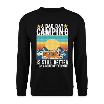 Camping Wohnmobil - Unisex Pullover - Schwarz - Vorne - Alina (178cm) & Michal (187cm)