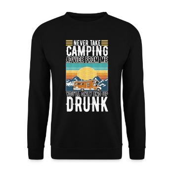 Camping Wohnmobil - Unisex Pullover - Schwarz - Vorne - Alina (178cm) & Michal (187cm)