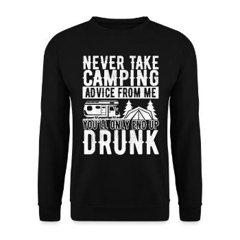 Camping Wohnmobil - Unisex Pullover - Schwarz - Vorne - Alina (178cm) & Michal (187cm)