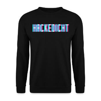 Hackedicht Glitch Vaporwave - Unisex Pullover - Schwarz - Vorne - Alina (178cm) & Michal (187cm)