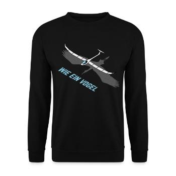 Segelflug Fliegen Lustiger Segelflieger Spruch - Unisex Pullover - Schwarz - Vorne - Alina (178cm) & Michal (187cm)