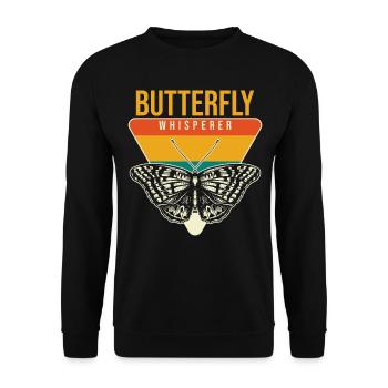 Schmetterlinge Schmetterling Flüsterer - Unisex Pullover - Schwarz - Vorne - Alina (178cm) & Michal (187cm)