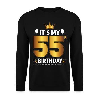 55 Birthday 55 Years Happy Birthday - Unisex Sweatshirt - black - Front - Alina (178cm) & Michal (187cm)