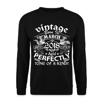 March 2018 | anniversary 2018 Vintage Mars - Unisex Sweatshirt - black - Front - Alina (178cm) & Michal (187cm)