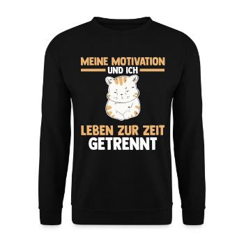 Meine Motivation und ich leben zur Zeit getrennt K - Unisex Pullover - Schwarz - Vorne - Alina (178cm) & Michal (187cm)