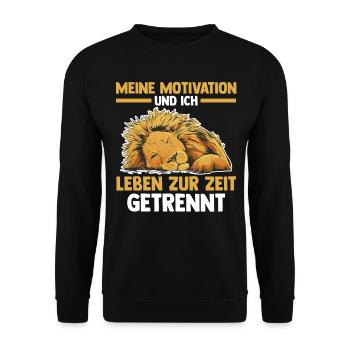 Meine Motivation und ich leben zur Zeit getrennt - Unisex Pullover - Schwarz - Vorne - Alina (178cm) & Michal (187cm)