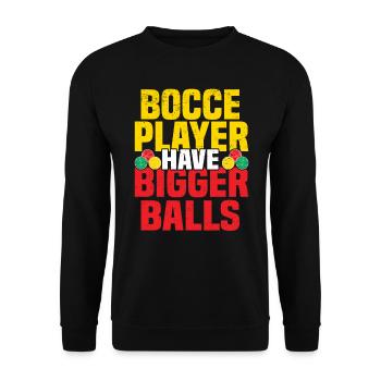 Boccia Petanque Boule Bocciaspieler Lyonnais - Unisex Pullover - Schwarz - Vorne - Alina (178cm) & Michal (187cm)